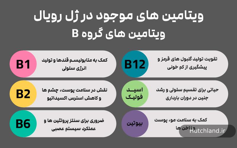 ویتامین های گروه B موجود در ژل رویال
