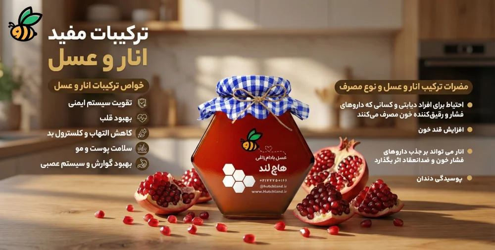 خواص انار و عسل